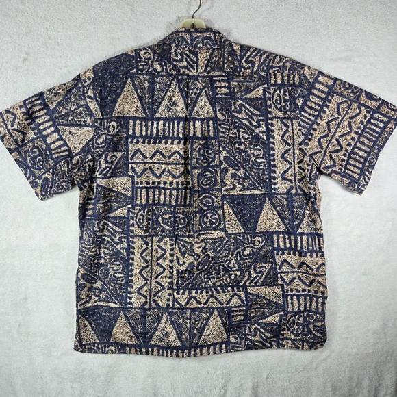 Reyn Spooner Alfred Shaheen XL Brown Button Up Short Sleeve Hawaiian Shirt - Picture 2 of 7
